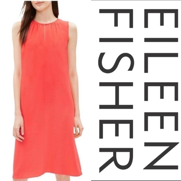 EILEEN FISHER lory rouge sleeveless shift dress - Picture 1 of 13